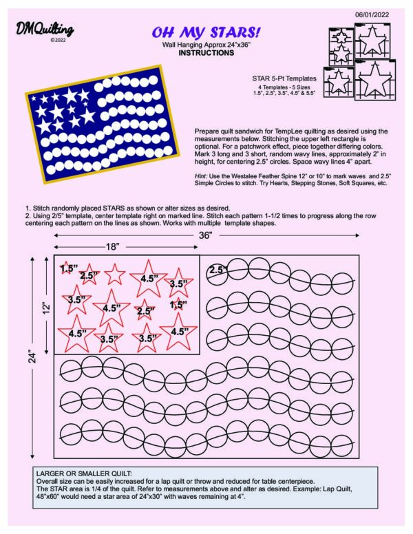 DM Quilting - Star Templates - Image 2