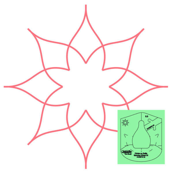 Westalee Design Circles On Quilts Spinning Wheel #22 Template