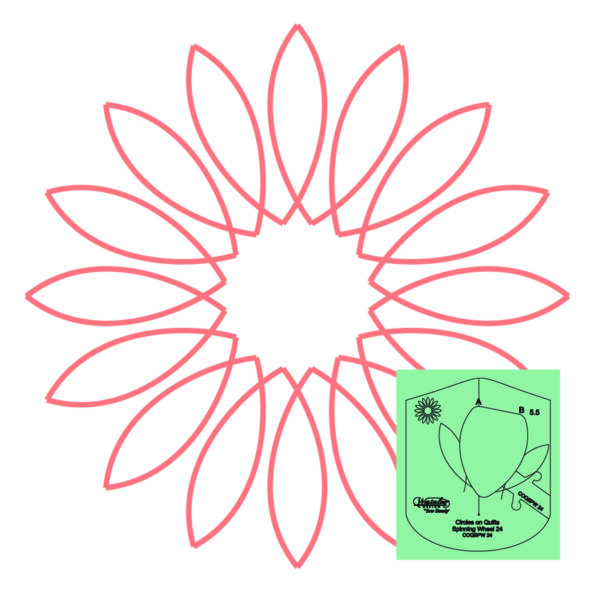 Westalee Design Circles On Quilts Spinning Wheel #24 Template