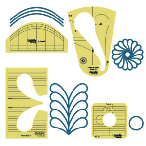 Westalee Design Meadow Dance Feather Focus Template Set - SALE FREE RULER GUIDE BOOK WITH PURCHASE