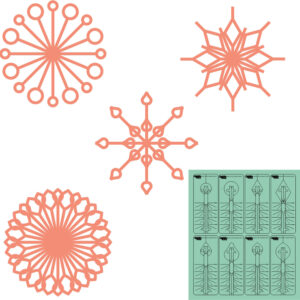 Westalee Design Spin-E-Fex Snowflake Template Set of 8