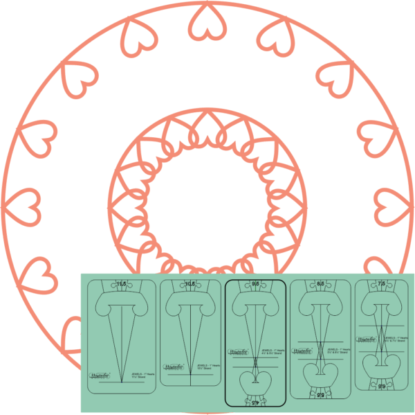 Westalee Design Strand of Hearts 1" Templates: Jewel Series